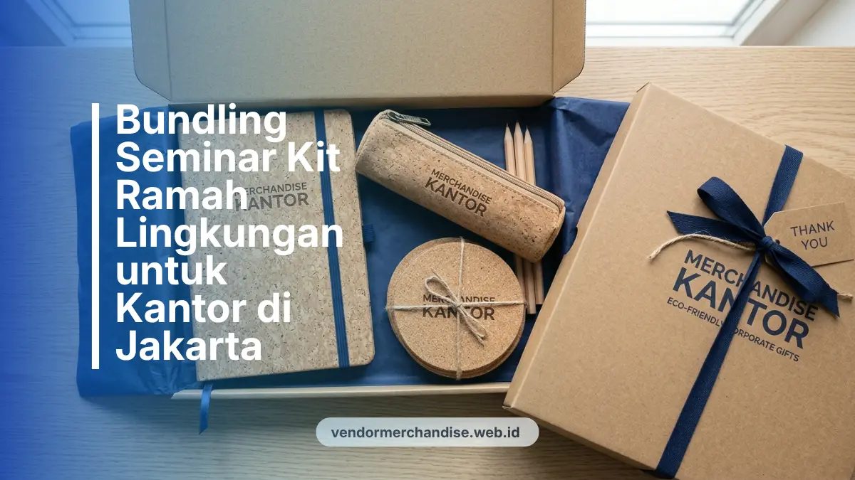 Ilustrasi souvenir kantor berbahan cork ramah lingkungan