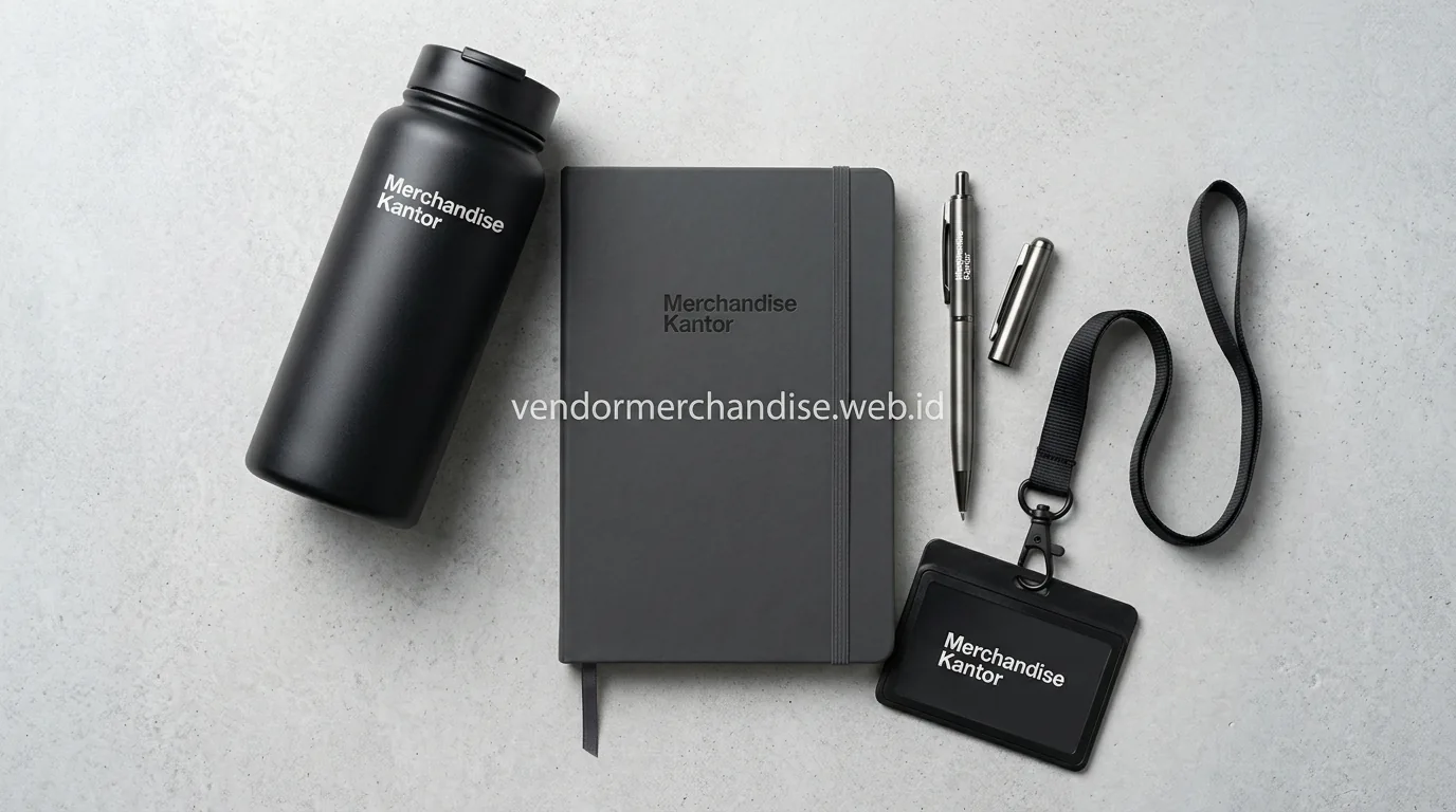 berbagai merchandise dengan logo perusahaan untuk branding