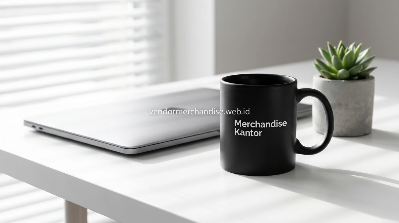 mug custom digunakan sebagai merchandise kantor sehari-hari