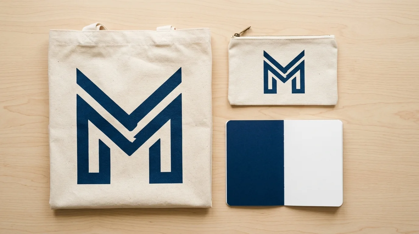 Ilustrasi paket tote bag dan pouch giveaway kantor