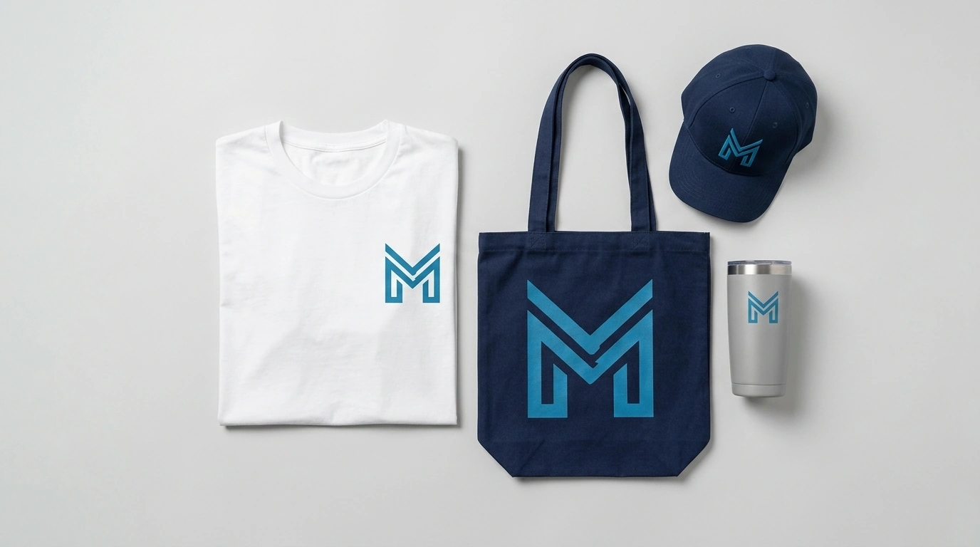 Ilustrasi set lengkap merchandise employee gathering kantor
