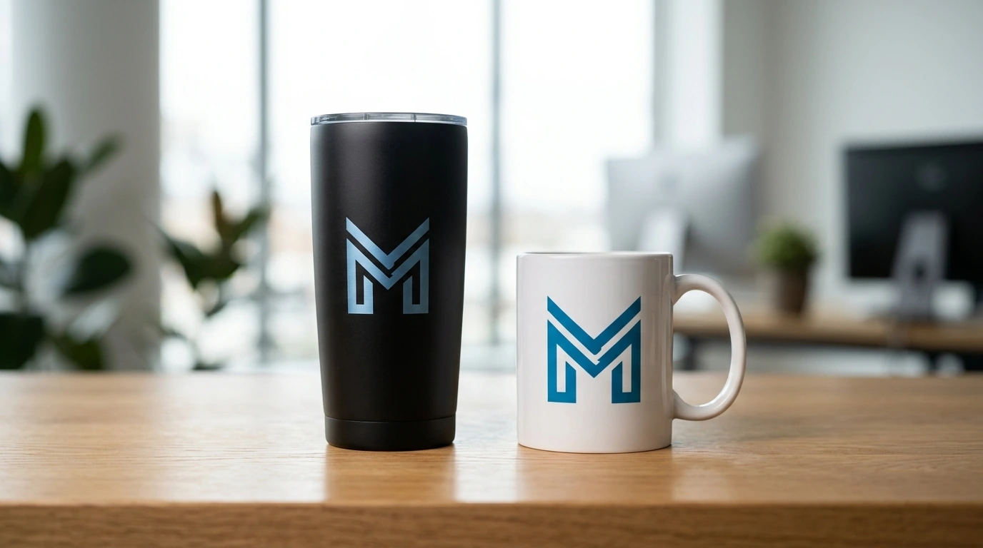 Set merchandise branding kantor dengan logo perusahaan Merchandise Kantor