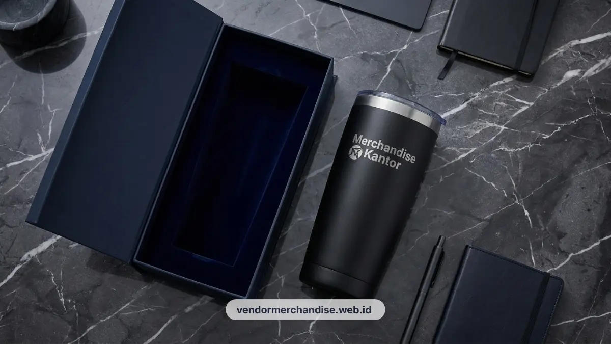 Ilustrasi tumbler hitam premium