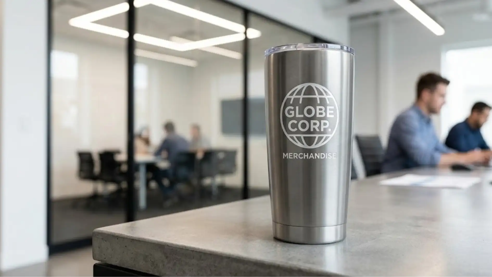 Tumbler stainless steel berlogo perusahaan Merchandise Kantor