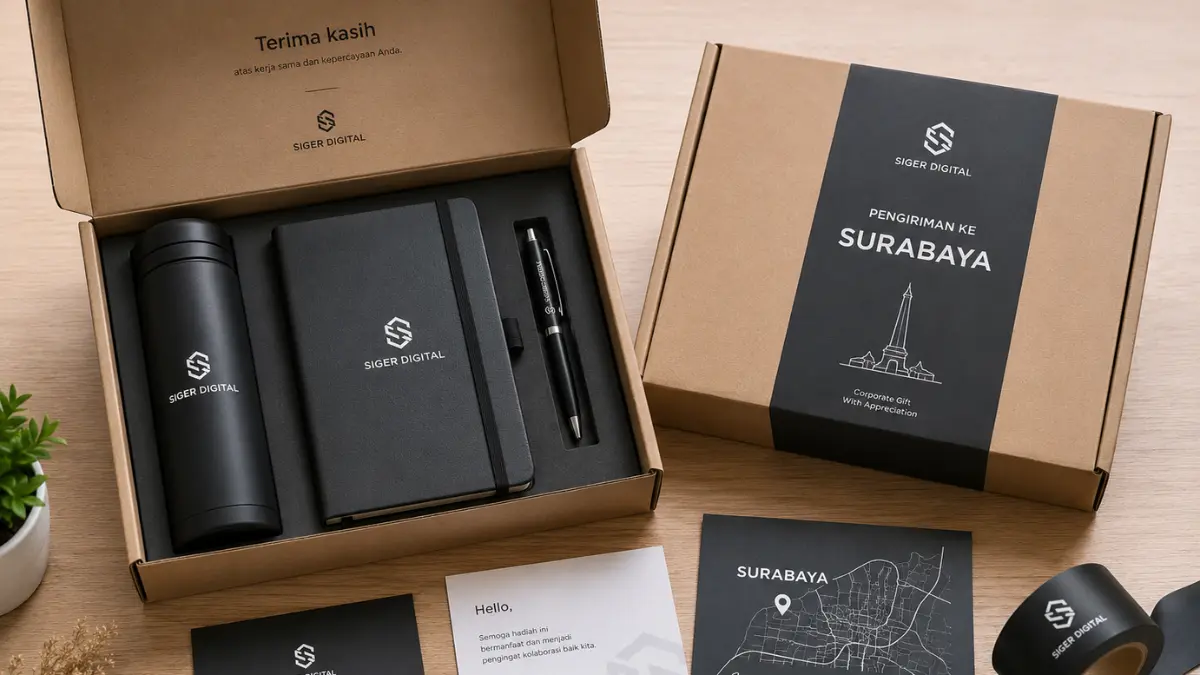 Paket merchandise kantor minimalis untuk pengiriman Surabaya Merchandise Kantor