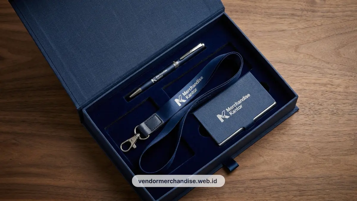 Ilustrasi paket suvenir lanyard eksklusif