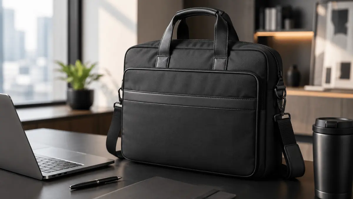 Tas laptop portable sebagai bagian dari merchandise kerja fleksibel Merchandise Kantor
